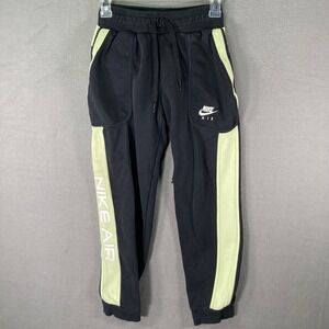 Nike Air‎ Kids Jogger Pants Black Neon Green Track Athletic Size L